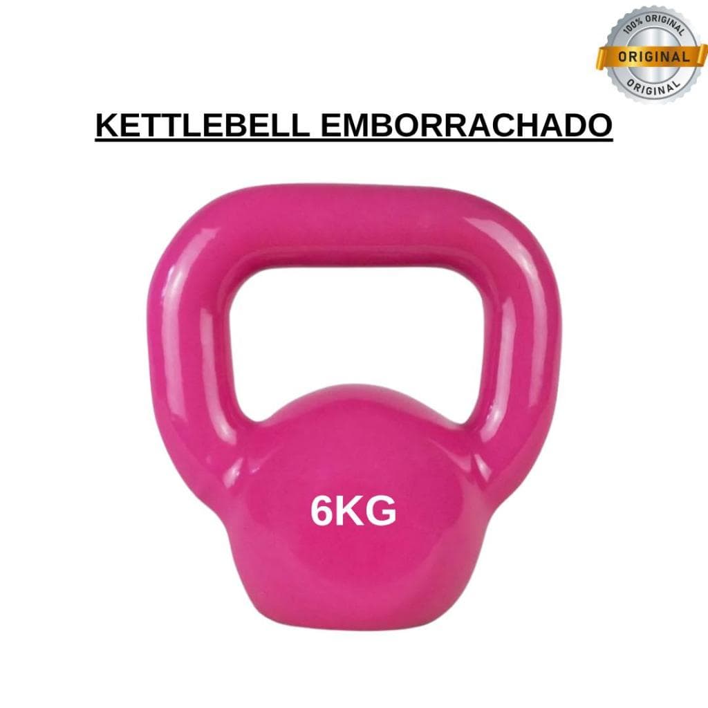 Kettlebell Rosa Emborrachado Agachamento Glúteos Musculação Crossfit Treino Em Casa Academia
