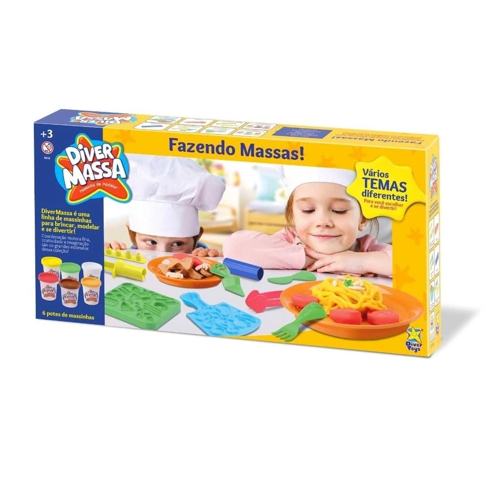 Kit de Massinha de Modelar Diver Massa Fazendo Massas Divertoys