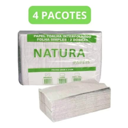 Papel Toalha Interfolha Branco Natura 4.000 Fls