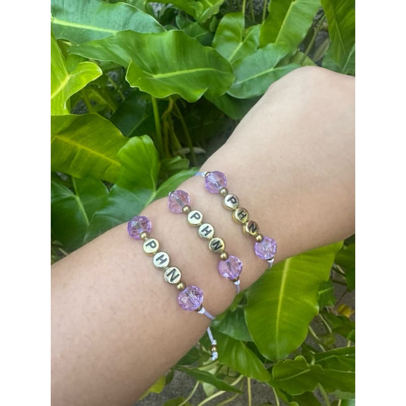 Pulseira PHN Católica com Contas Roxas – Estilo Jovem e Religioso