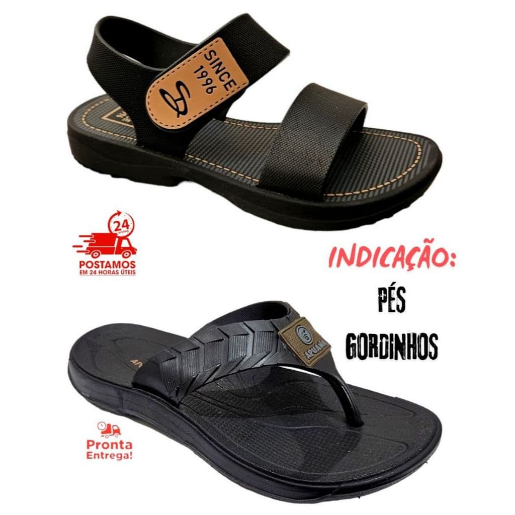 Kit 2 Pares Sandália Infantil Masculino Carrapicho + Chinelo Menino Dedo Frente Promoção