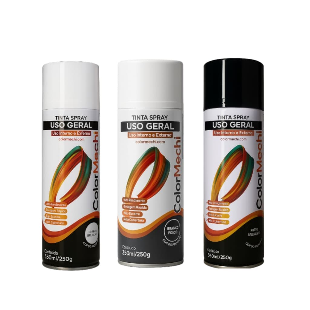 Tinta Spray 350ml Color Mechi Color Cola para Metal, Madeira, Plástico e Mais