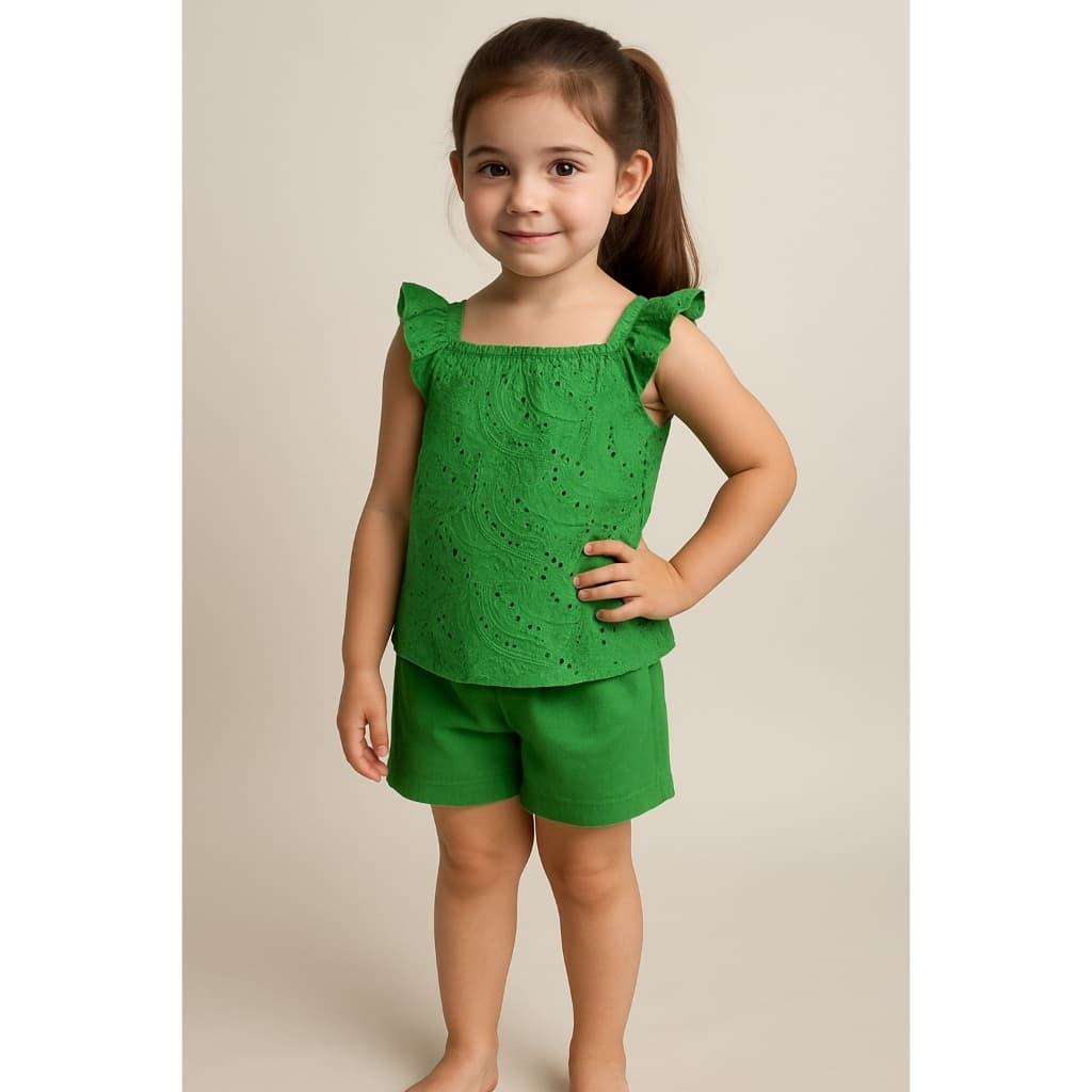 Conjunto Infantil Menina Blusa E Shorts Vrasalon