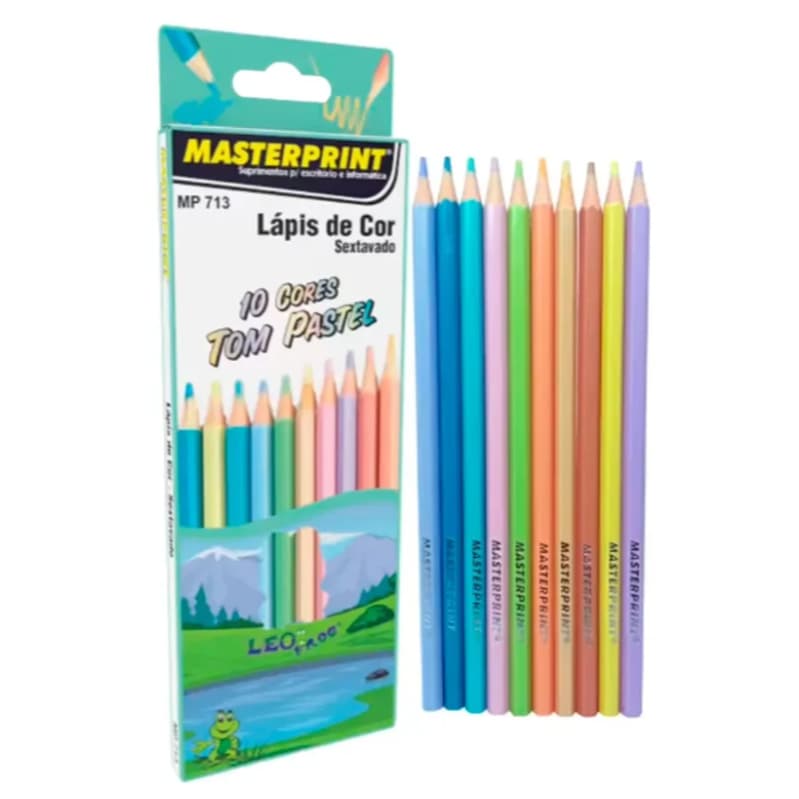 Lápis de cor CANDY cores tom pastel 10 cores Masterprint