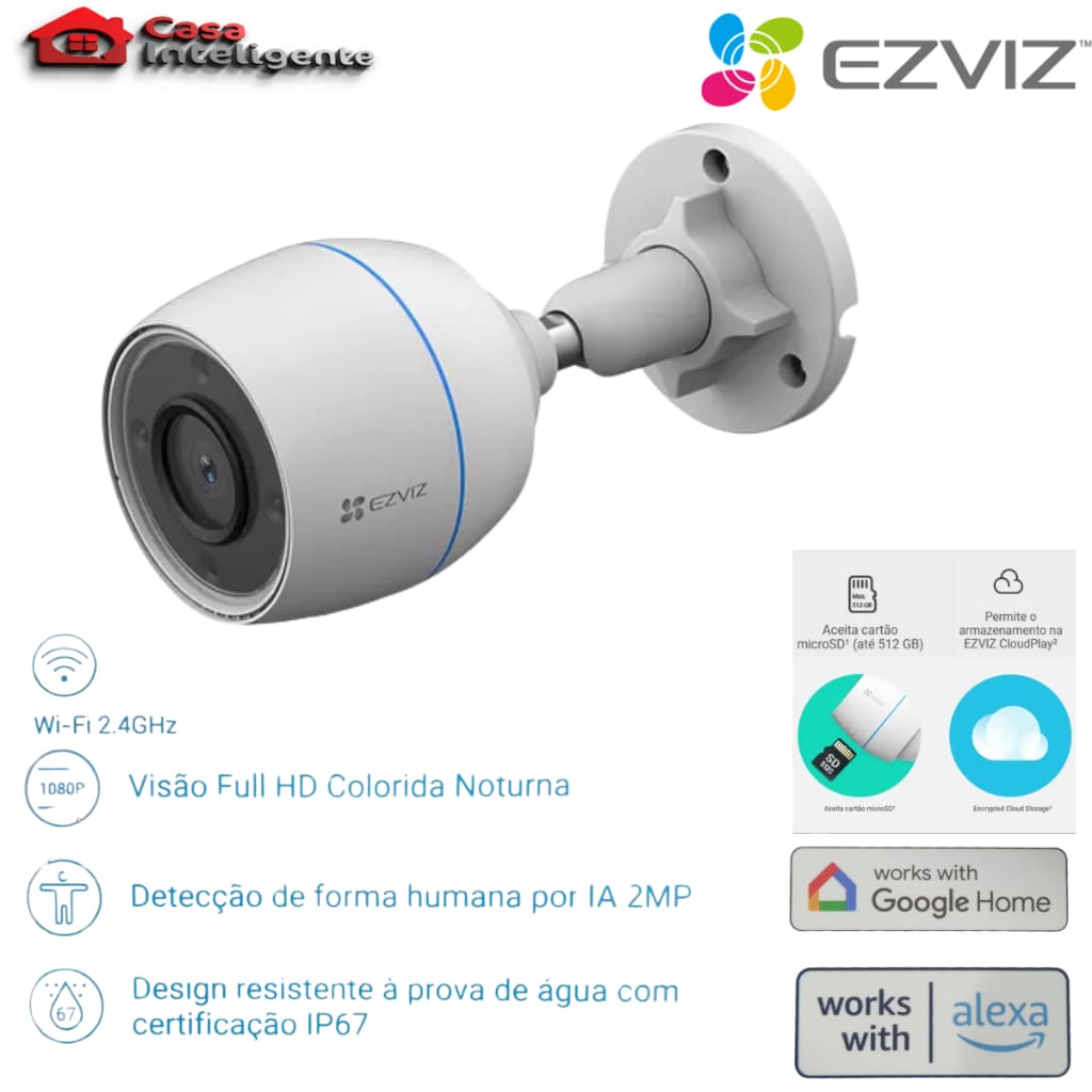 CAMERA IP WI-FI  EXTERNA INTELIGENTE EZVIZ H3C