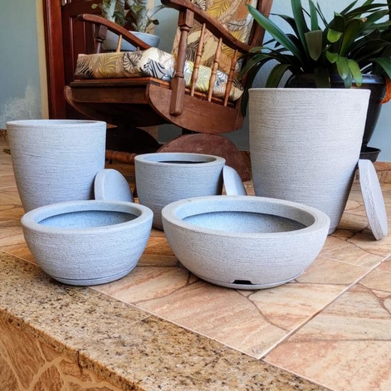 Kit 5  Vasos De Polietileno Para Plantas ou Flores Para Decoração Casa Jardim Luxo