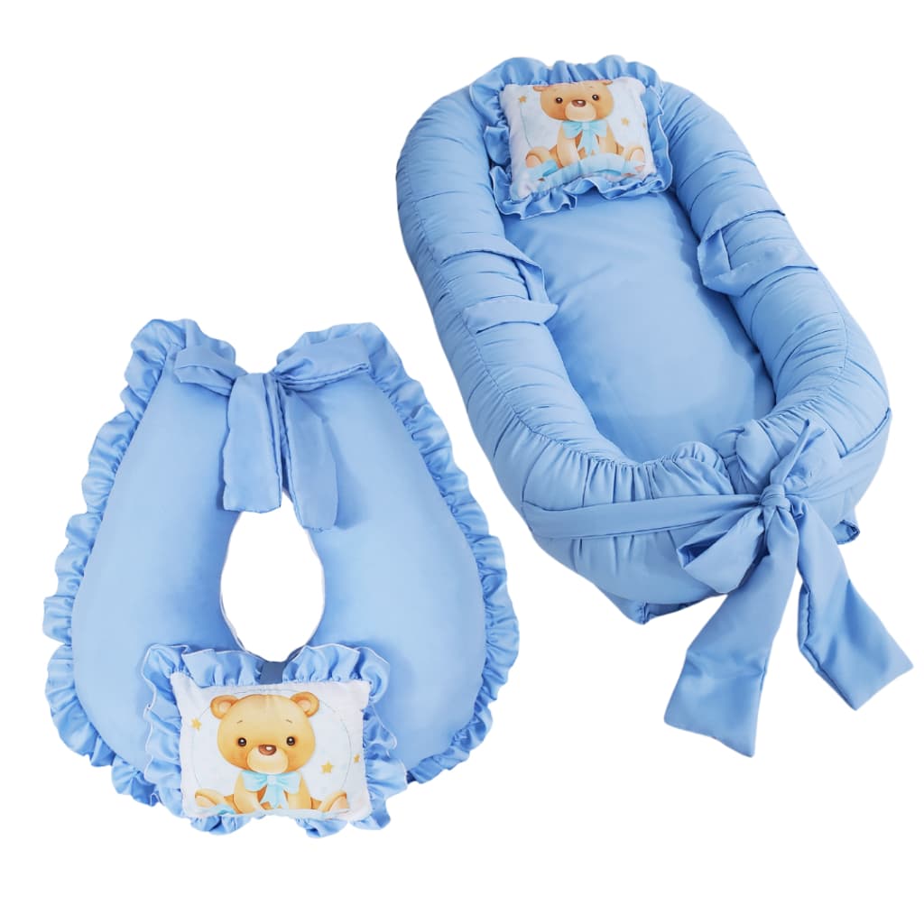 Kit Ninho com Almofada de Amamentar e Travesseirinho – Ideal pro Sono do Bebê