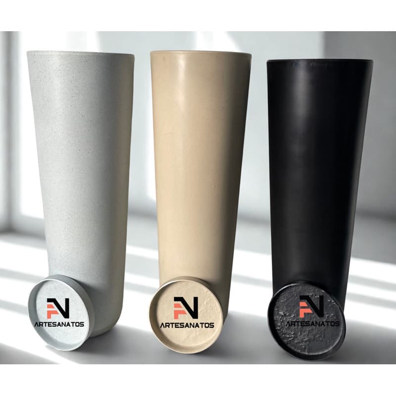 Vasos para plantas coluna Ibiza Grande com prato coletor.