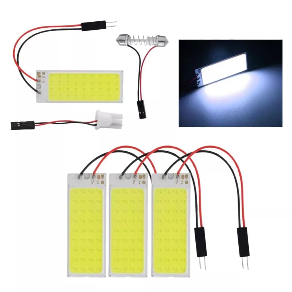 Kit 4 Placa Super LED COB 36 Chips T10 Torpedo 12v Branca M3