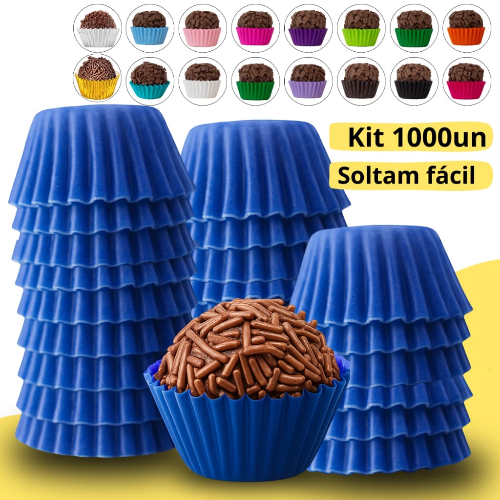 Kit 100-1000 forminhas para brigadeiro beijinho MAGO n 5 cores Solta fácil Impermeável Dentro e fora