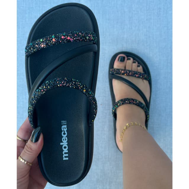 PAPETE MOLECA ORIGINAL PAPETE FEMININA BRILHO STRASS
