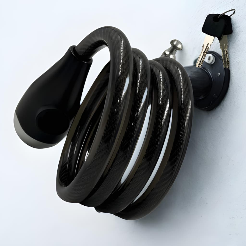 Trava Anti Furto Espiral 12mm x 1,20m Para Moto Bike Estepe Com Chave Corrente Cadeado Forte  Trava