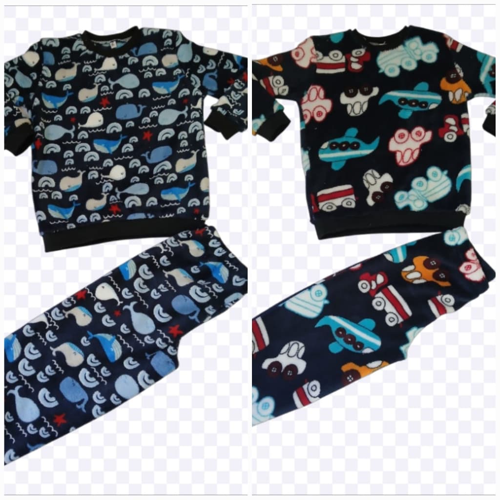 Conjunto pijama infantil soft inverno menino estampas sortidas