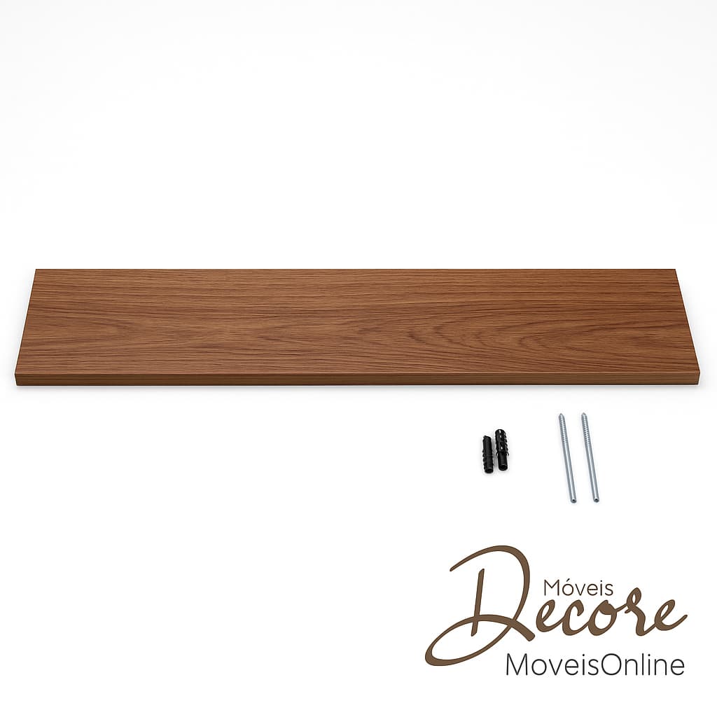 prateleira em mdf louro frejo 120x20 em mdf 15 mm amadeirado suporte invisivel