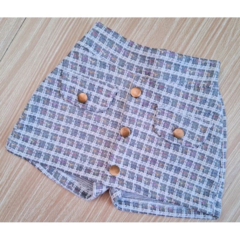 Shorts saia infantil moda blogueirinha look infantil