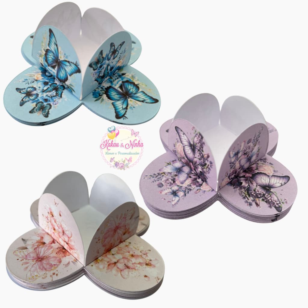 50~300 Forminhas 4 Pétalas Jardim das Borboletas para Decoração Festas Aniversários Fominhas para Doces Confeitar