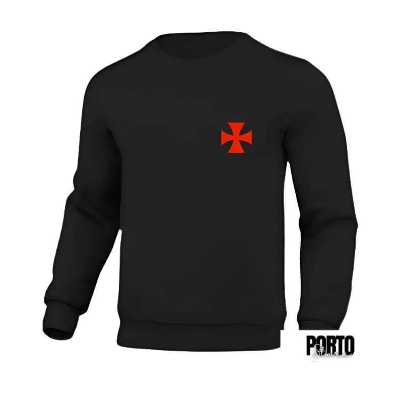 Blusa de frio moletom gola redonda sem capuz vasco top personalizado
