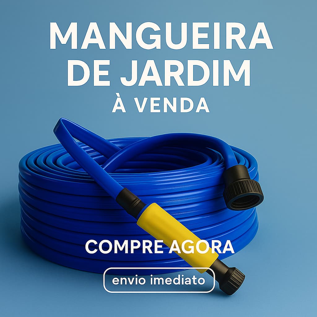 MANGUEIRA DE JARDIM 20 METROS LISA FLEXIVEL ANTI TORÇAO AZUL COM ESGUICHO