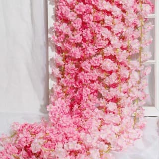 135 Flores casamento decoração  artificial cerejeira de sakura, videira com pétalas tridimensionais