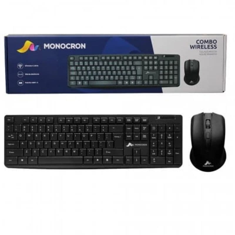 Kit Teclado e Mouse Sem Fio - Monocron