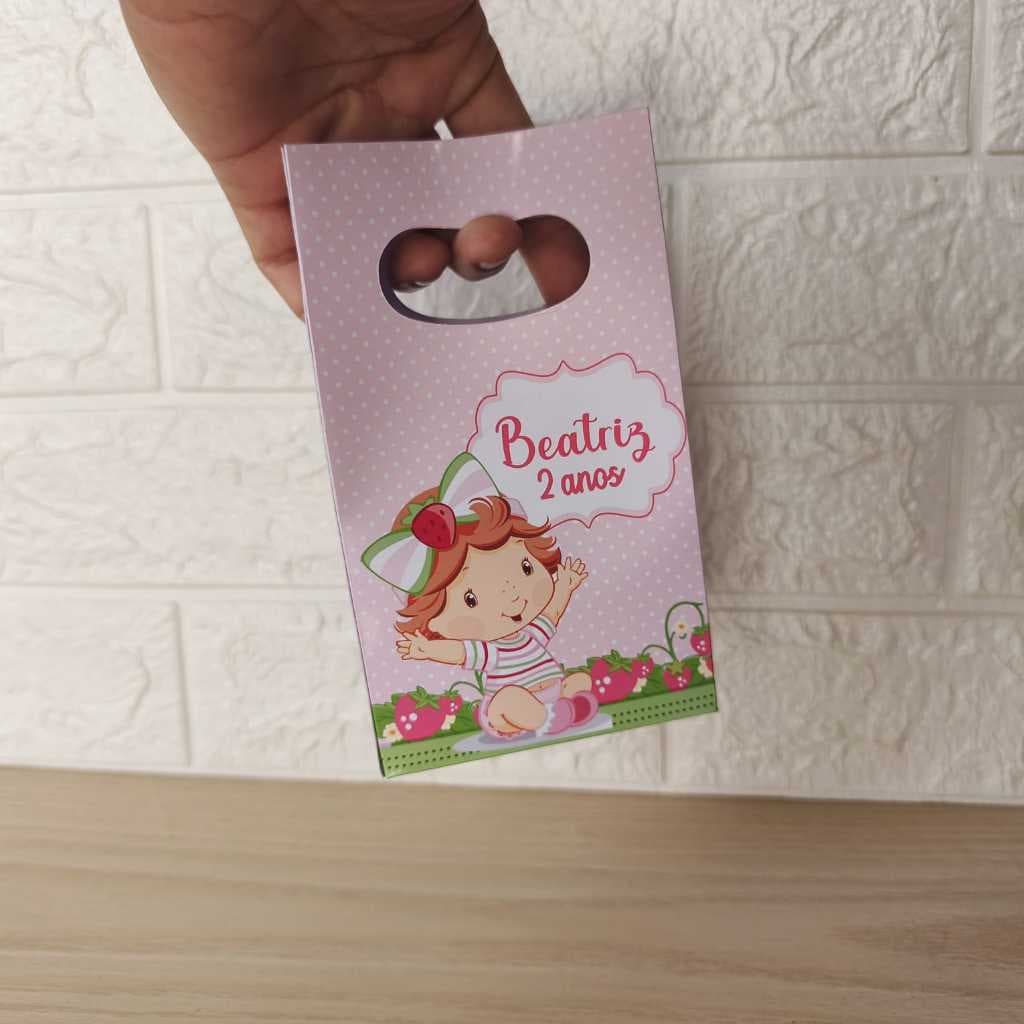 PEGUE E MONTE – Sacolinha Surpresa Personalizada para Festa MORANGUINHO BABY