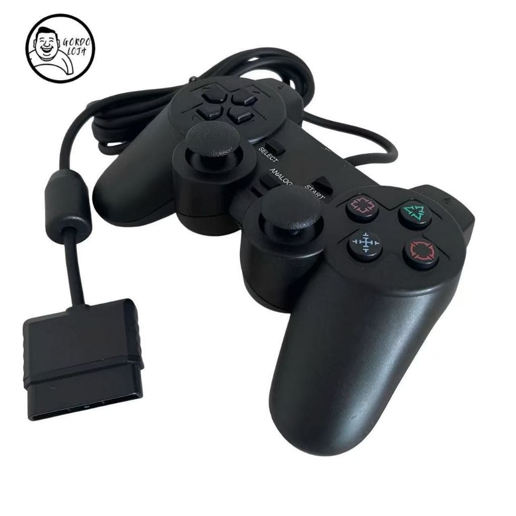 Controle para PS2 Com Fio Cor Preto