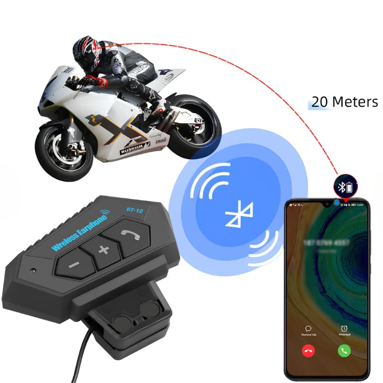 Fone de Ouvido Bluetooth para Capacete de Moto – Som Claro, Chamadas Mãos-Livres e Conexão Rápida