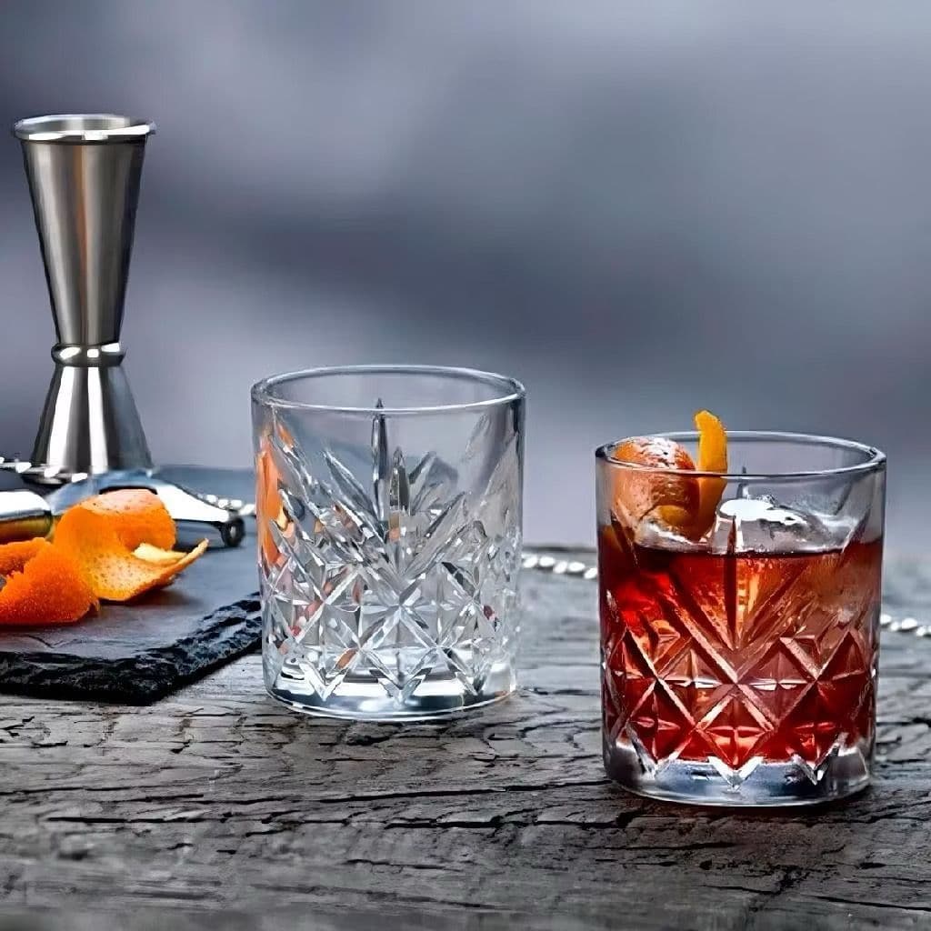 Jogo com 6 Copos de Vidro Whisky Cristal Drink Vidro 310ml