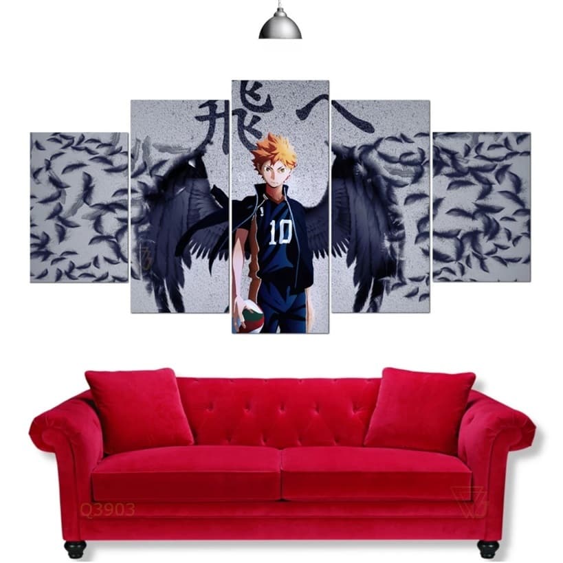Quadro Decorativo Mosaico Shoyo Hinata Anime Haikyuu Excelente Qualidade 5pçs