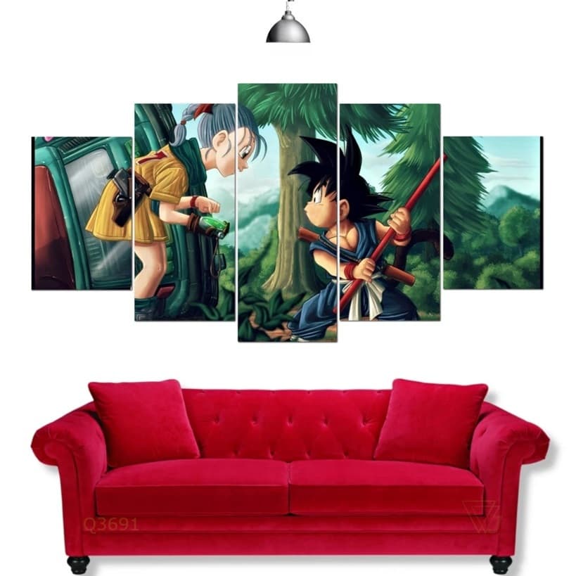 Quadro Decorativo Mosaico Personagens Anime Dragon Ball Z Excelente Qualidade 5pçs