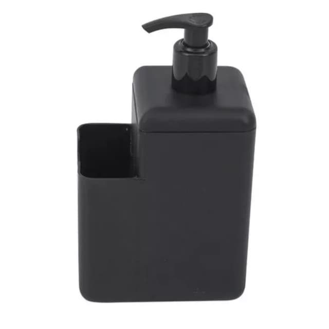 Dispenser De Detergente Líquido C/ Porta Bucha Esponja Pia Preto