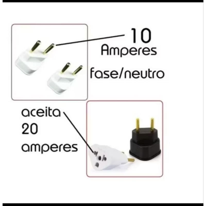 kit com e Adaptadores de Tomada Universal 10A/20A – 2 ou 3 Pinos