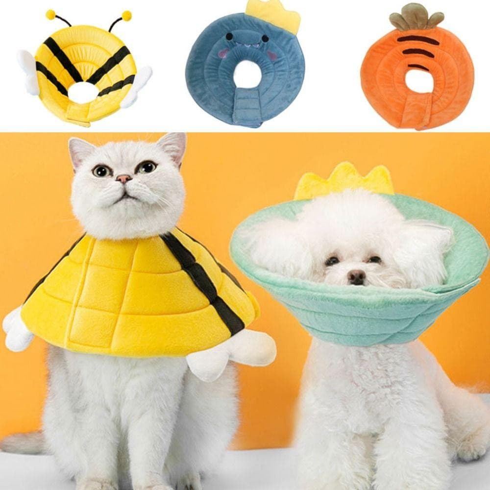 Colar Elizabetano Ajustável Pós Cirúrgico Cães Gatos Confortável Proteção Macio