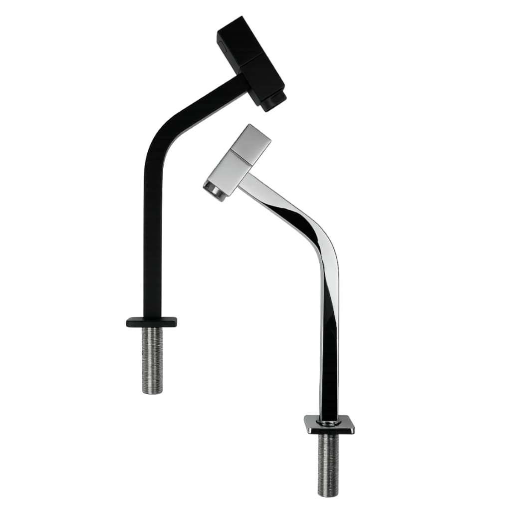 Torneira Luxo 1/2 para Mesa 45° Inox Preta e Prata com Design Moderno