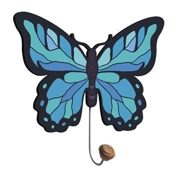 Gancho Cabideiro Em Mdf - Borboleta Azul Enfeite Decoração Diferente Cabide Porta Tolha Quarto