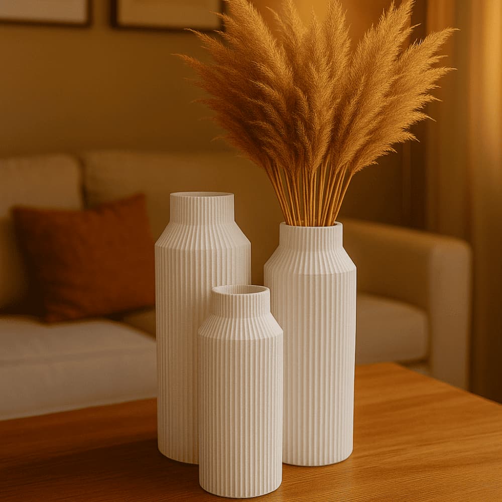 Trio Vasos Decorativos para Plantas e Flores Decoração Casa Elegante Luxo Vasos Modernos Minimalista