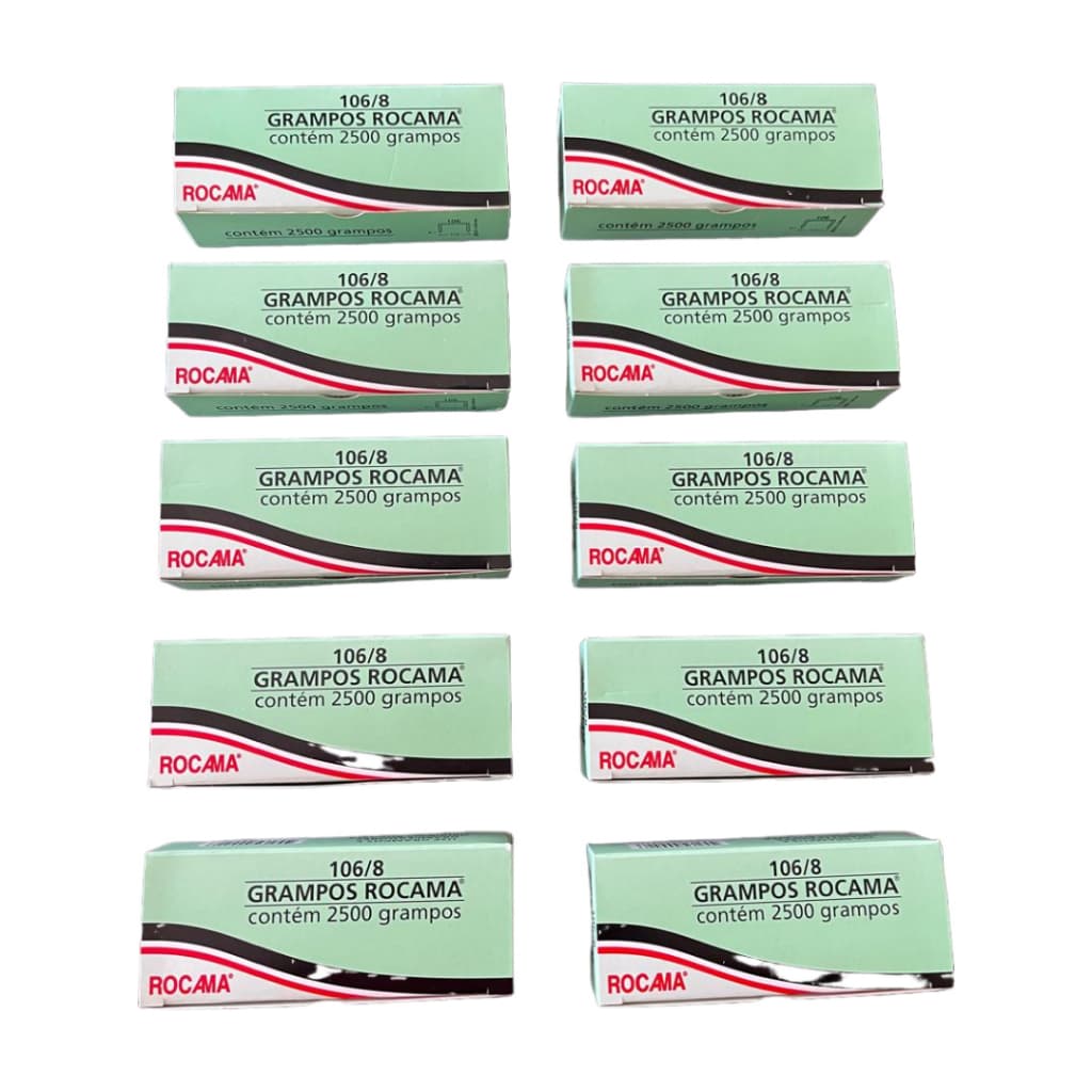 Kit 10 Caixas Grampo Rocama 106/8