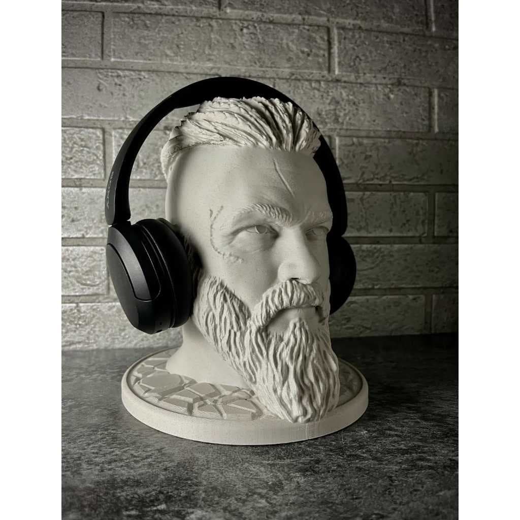 🎧 Suporte para Fone de Ouvido/Headset - Busto Ragnar Lothbrok | Vikings 🛡️ - Presente Dia dos Pais