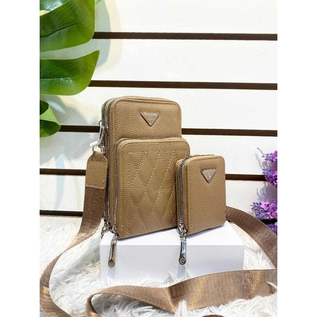 Bolsa Feminina Transversal Porta Celular Modelo com Carteira kit#FR-36