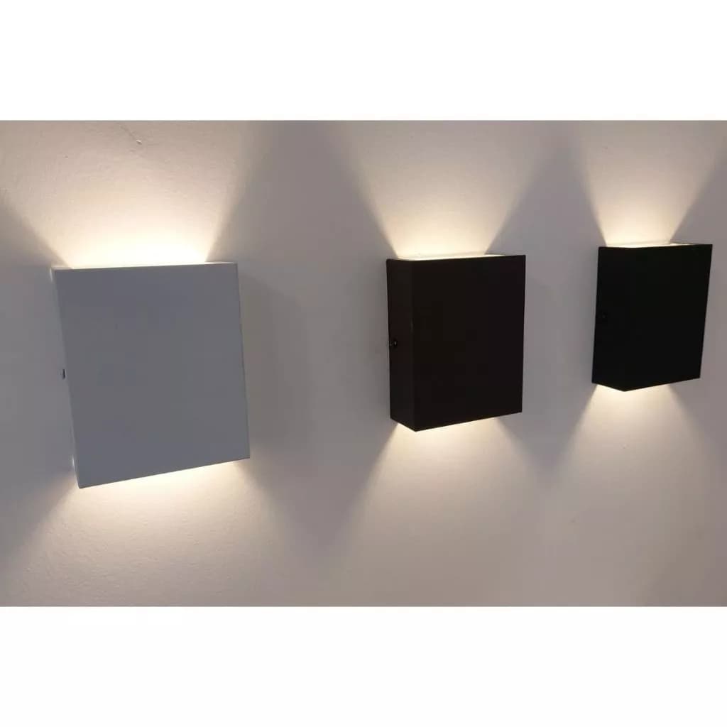 Arandela Slim 2 Focos De Parede Externa e Interna Preta e Branca Ref.1301 (Inclui Lâmpada)