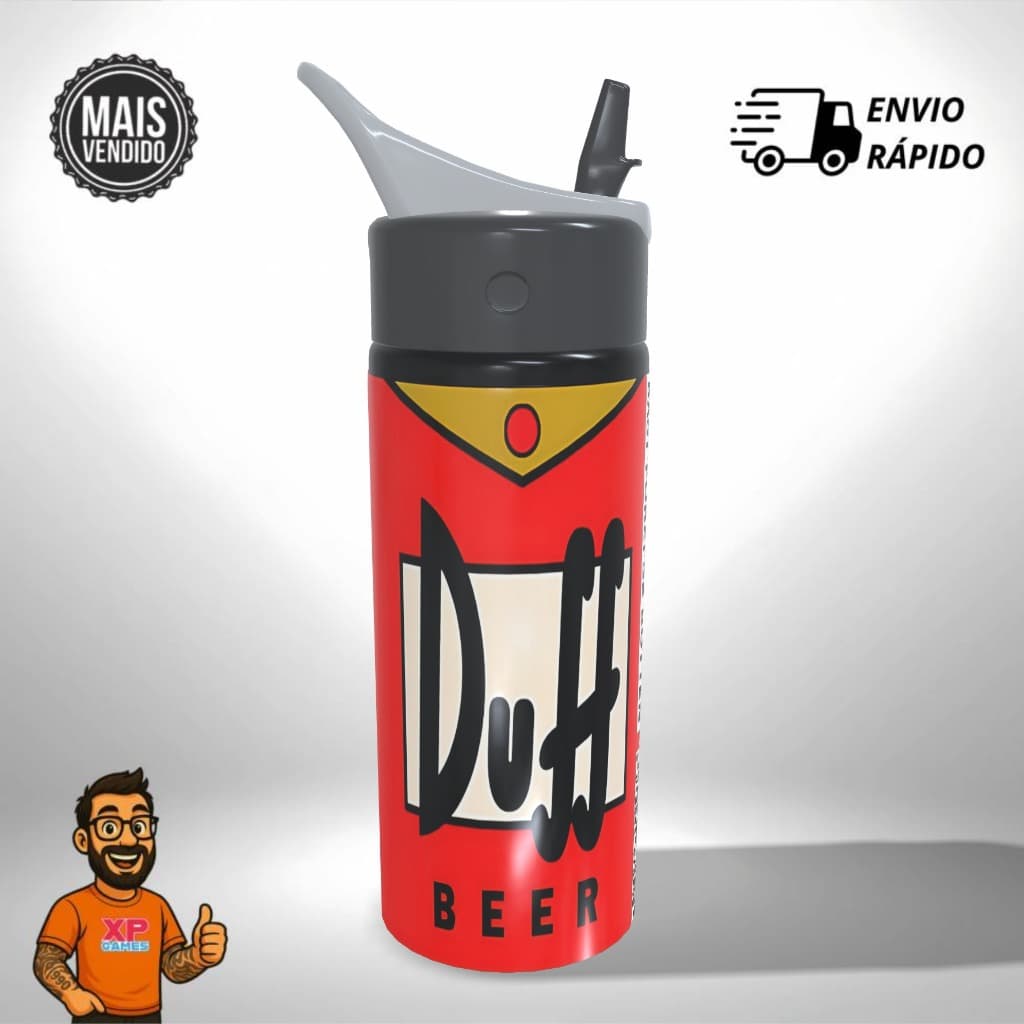 Garrafa Squeeze Personalizado – Duff Bebida Simpsons Séries - Presente Único
