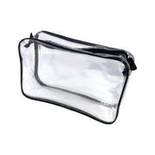 Necessaire inteira transparente PRETA 23x15 para viagem ou dia a dia