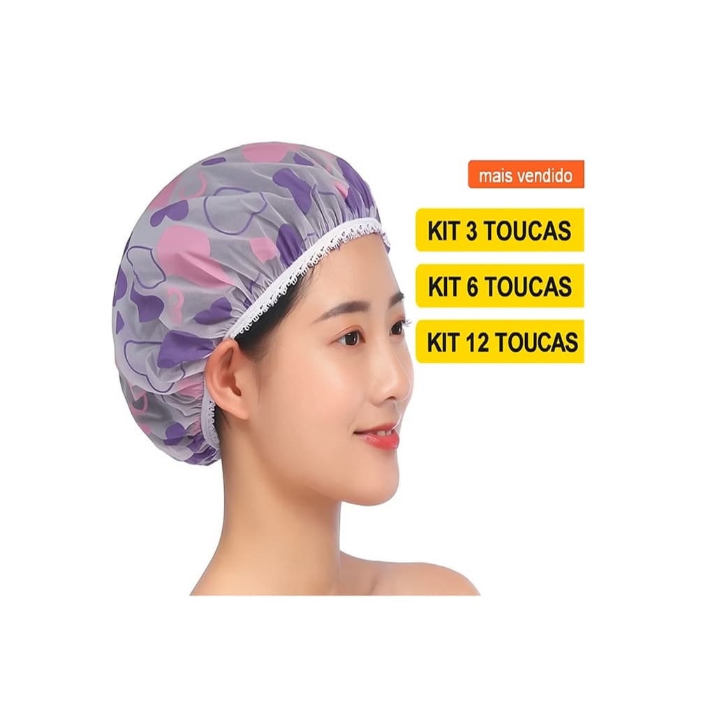 Kit 3 6 12 Peças Toucas Plásticas Acabamento de Banho e Hidratação–Estampas Diversas
