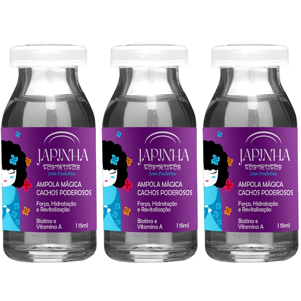 💜 Kit 3X Ampola Cachos Poderosos – Nutrição Intensa e Definição Imediata 💜
