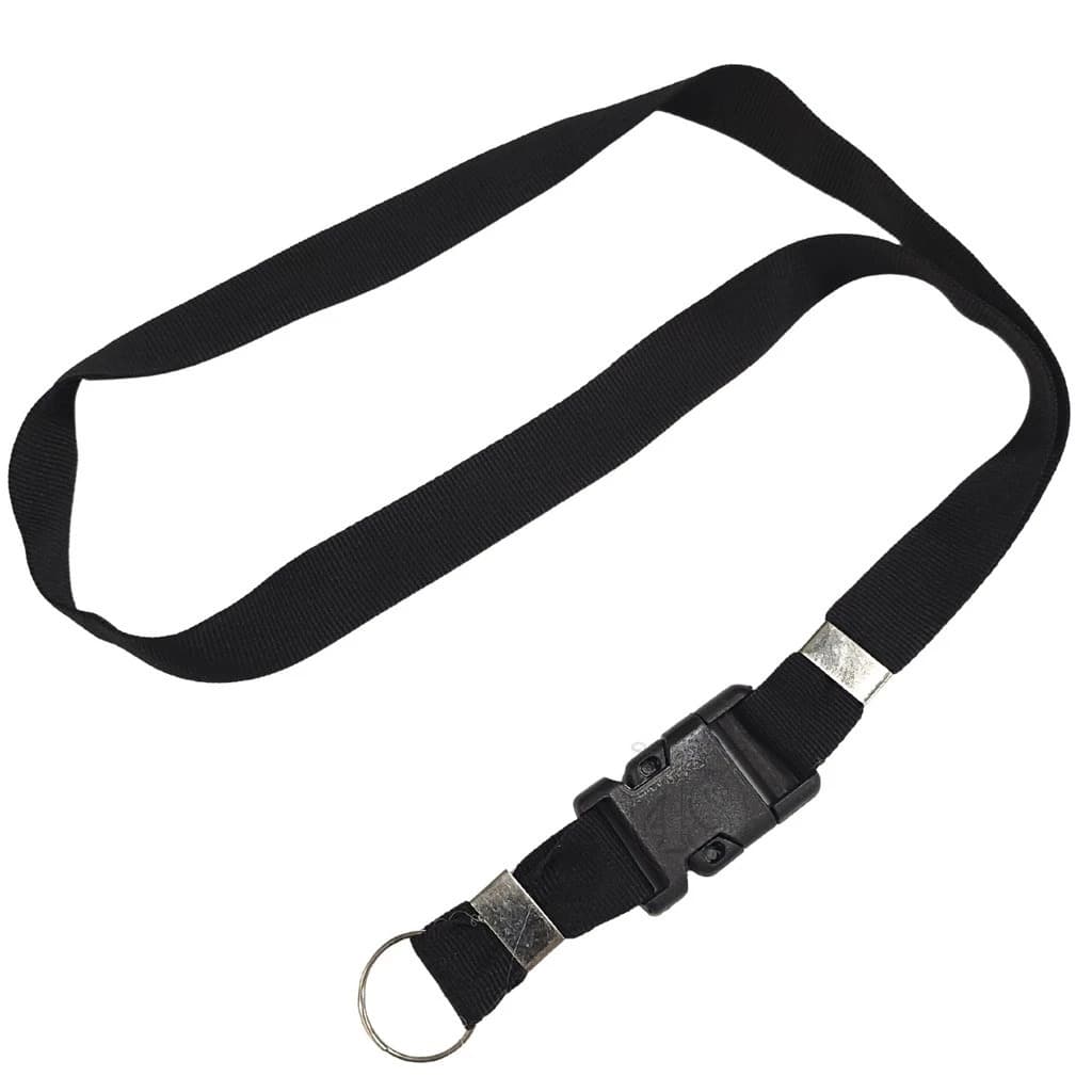 Cordão Porta Crachá Chaveiro Moto Carro Tirante Preto Liso Engate Tic Tac Fecho