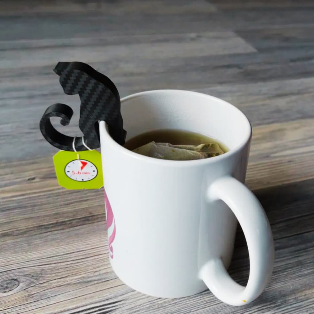 Suporte Para Saquinho de Chá com Design de Gato