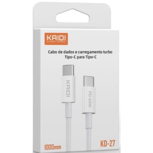 Cabo de carregamento/Dados turbo Tipo C para tipo C - KAIDI - KD27