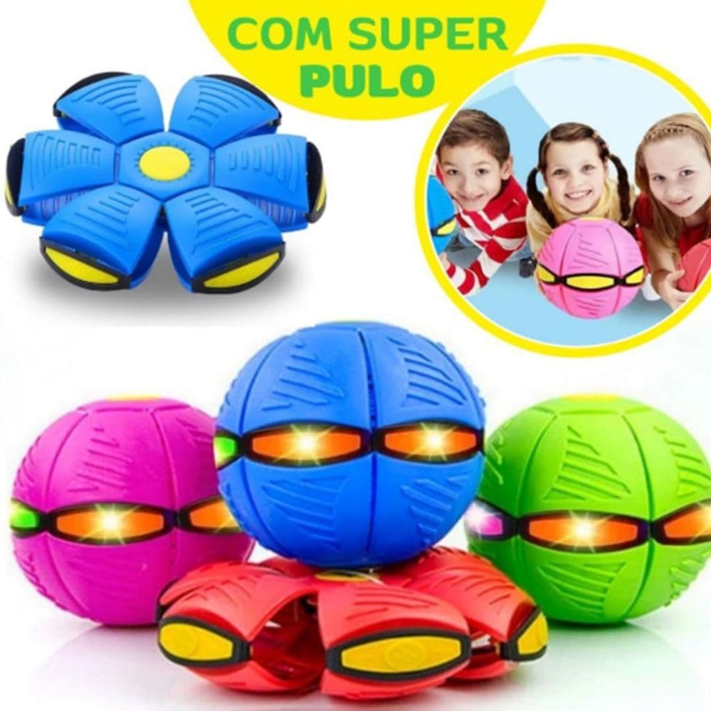 BRINQUEDO BOLA MÁGICA VOADORA ORIGINAL COM LED BOLA MALUCA VIRA DISCO VOADOR PET CACHORRO