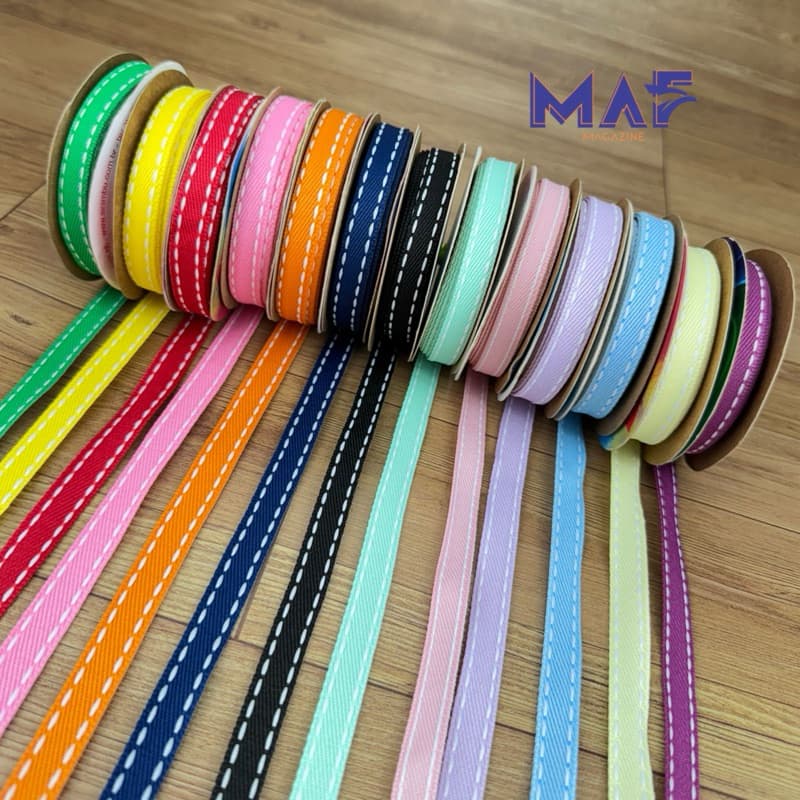 Fita Pespontada Ponto 10mm x 2 Metros para Personalizados de Luxo Lembrancinha Fita Jeans Festa