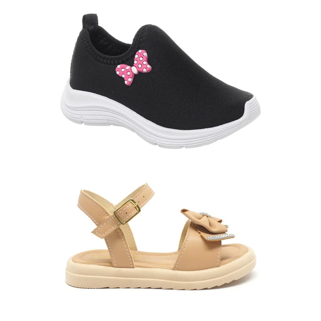 Kit Tenis Menina + Sandalia Infantil Menina Linha Premium
